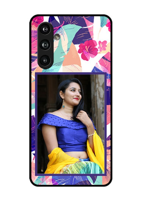 Samsung Galaxy F54 5G Custom Glass Phone Case - Abstract Floral Design
