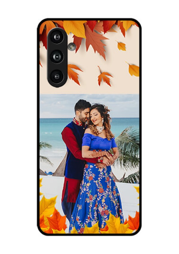 Samsung Galaxy F54 5G Custom Glass Phone Case - Autumn Maple Leaves Design