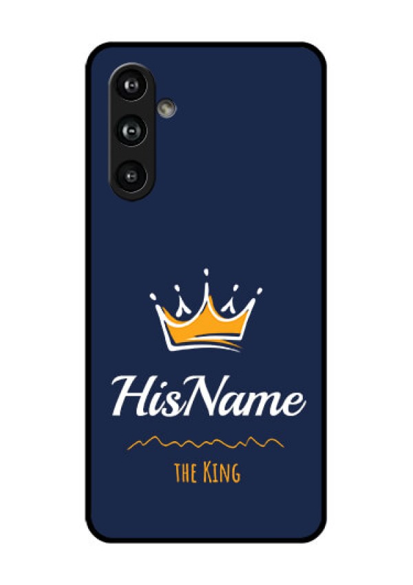 Samsung Galaxy F54 5G Custom Glass Phone Case - King With Name Design