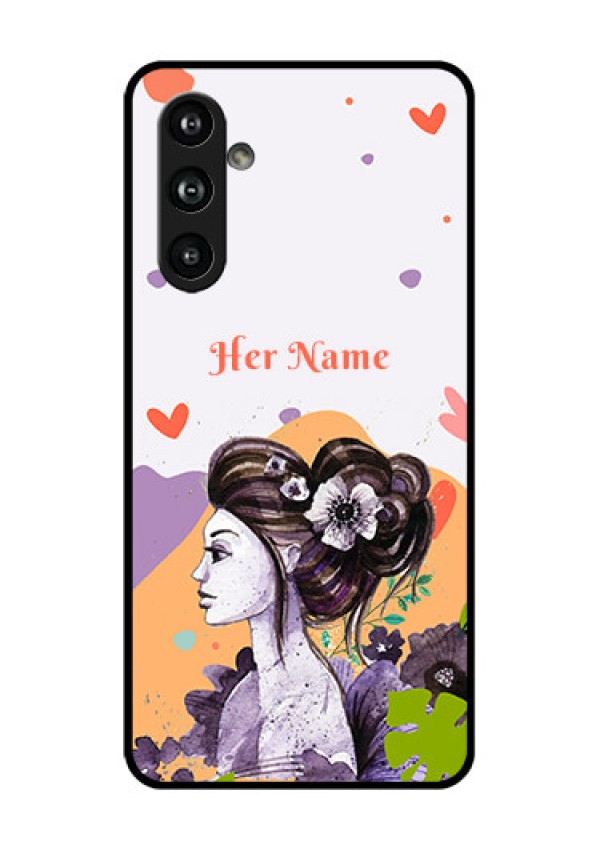 Samsung Galaxy F54 5G Custom Glass Phone Case - Woman And Nature Design
