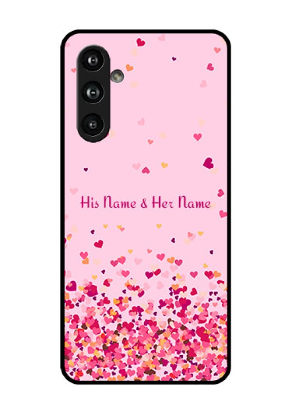 Samsung Galaxy F54 5G Custom Glass Phone Case - Floating Hearts Design