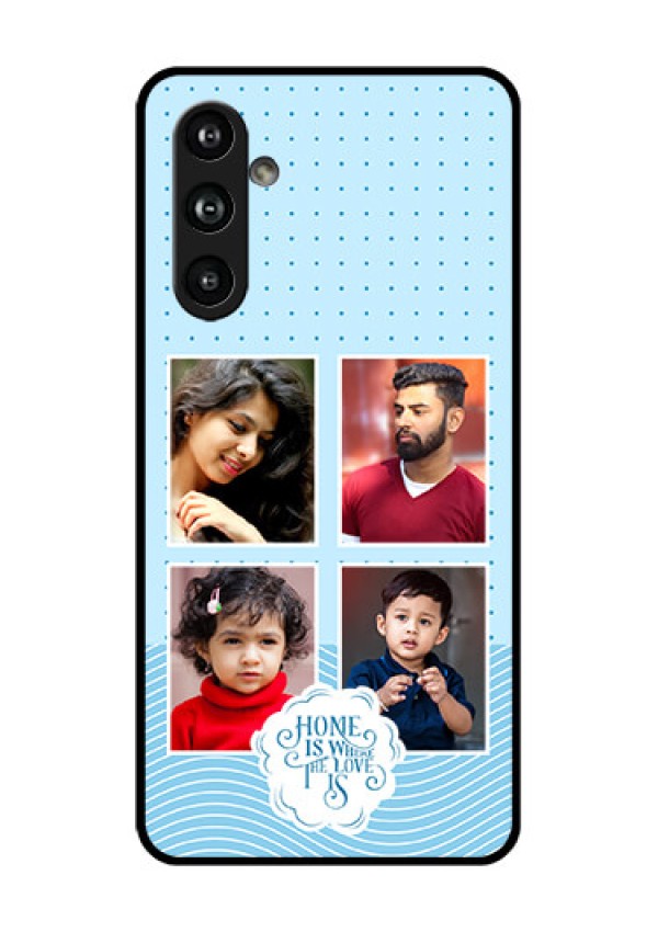 Samsung Galaxy F54 5G Custom Glass Phone Case - Cute Love Quote With 4 Pic Upload Design