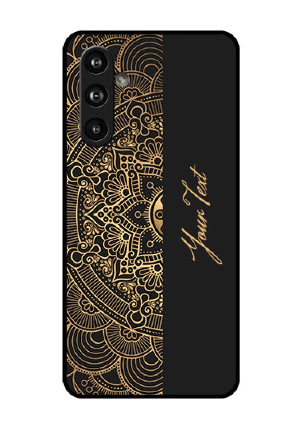 Samsung Galaxy F54 5G Custom Glass Phone Case - Mandala Art With Custom Text Design