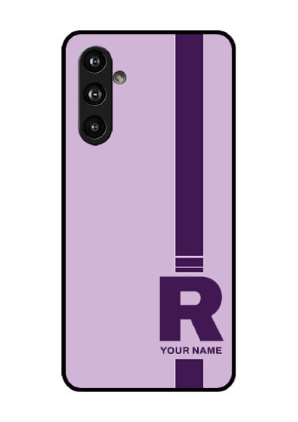 Samsung Galaxy F54 5G Custom Glass Phone Case - Simple Dual Tone Stripe With Name Design