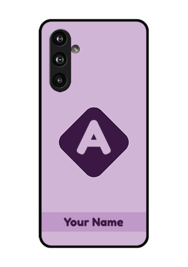 Samsung Galaxy F54 5G Custom Glass Phone Case - Custom Letter In Curved Badge Design