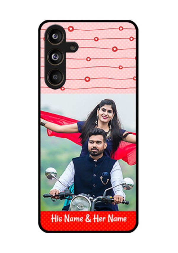 Samsung Galaxy F55 5G Custom Glass Phone CaseRed Pattern Case Design