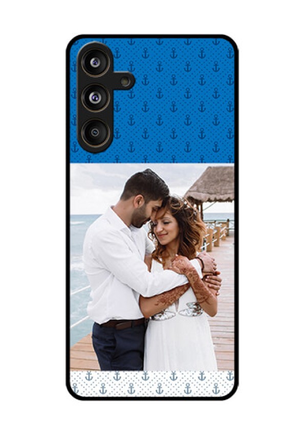 Samsung Galaxy F55 5G Custom Glass Phone CaseBlue Anchors Design
