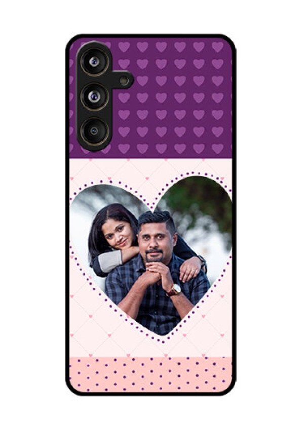 Samsung Galaxy F55 5G Custom Glass Phone CaseViolet Love Dots Design