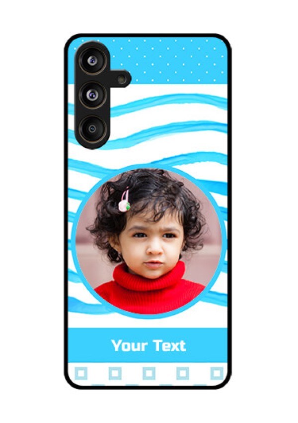 Samsung Galaxy F55 5G Custom Glass Phone CaseSimple Blue Case Design