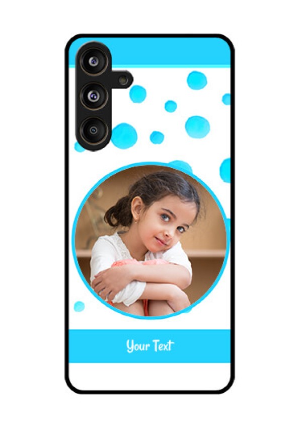 Samsung Galaxy F55 5G Custom Glass Phone CaseBlue Bubbles Pattern Design