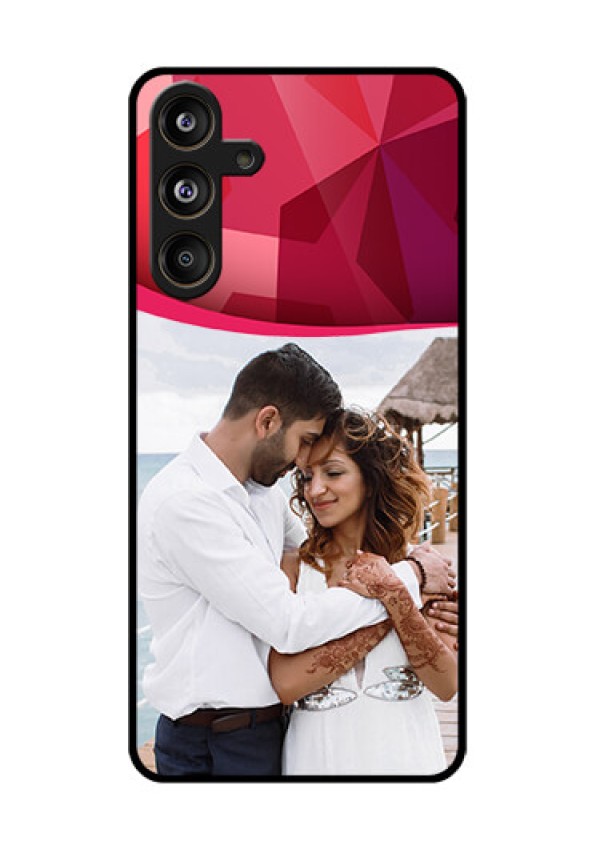 Samsung Galaxy F55 5G Custom Glass Phone CaseRed Abstract Design