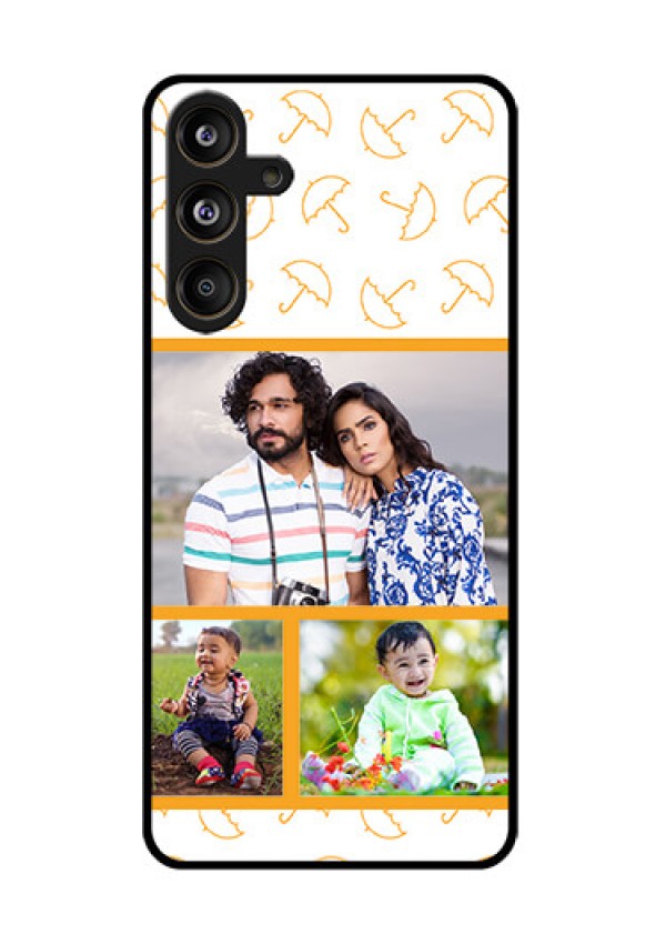 Samsung Galaxy F55 5G Custom Glass Phone CaseYellow Pattern Design
