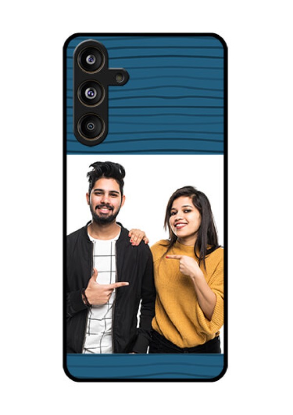 Samsung Galaxy F55 5G Custom Glass Phone CaseBlue Pattern Cover Design