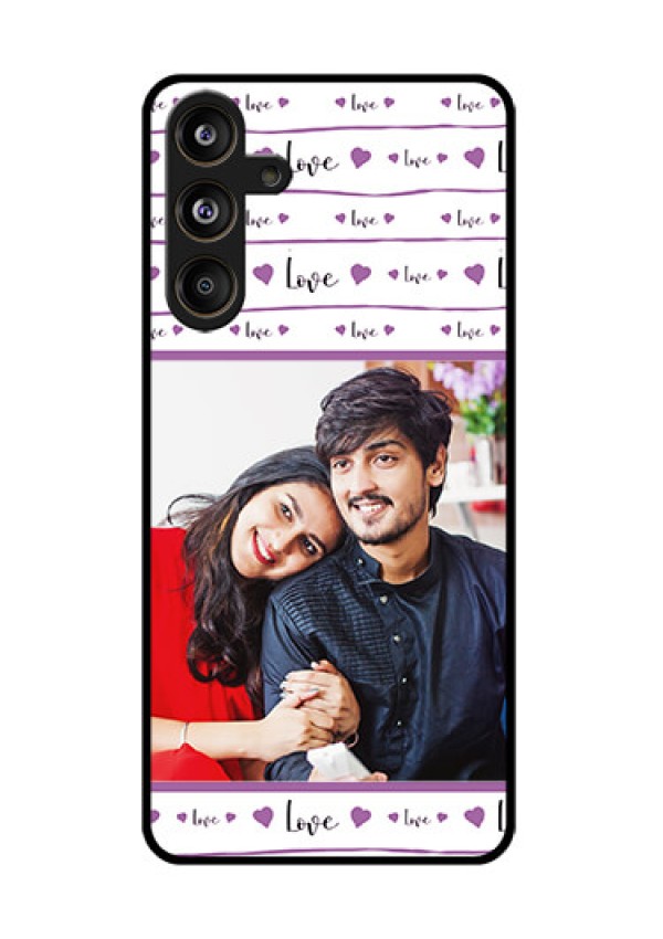 Samsung Galaxy F55 5G Custom Glass Phone CaseCouples Heart Design