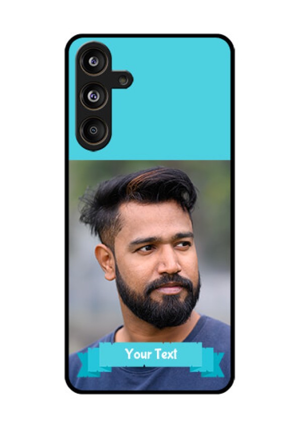 Samsung Galaxy F55 5G Custom Glass Phone CaseBlue Color Design