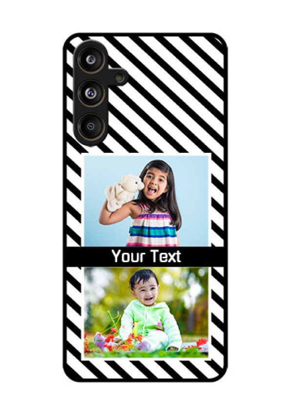 Samsung Galaxy F55 5G Custom Glass Phone CaseBlack And White Stripes Design