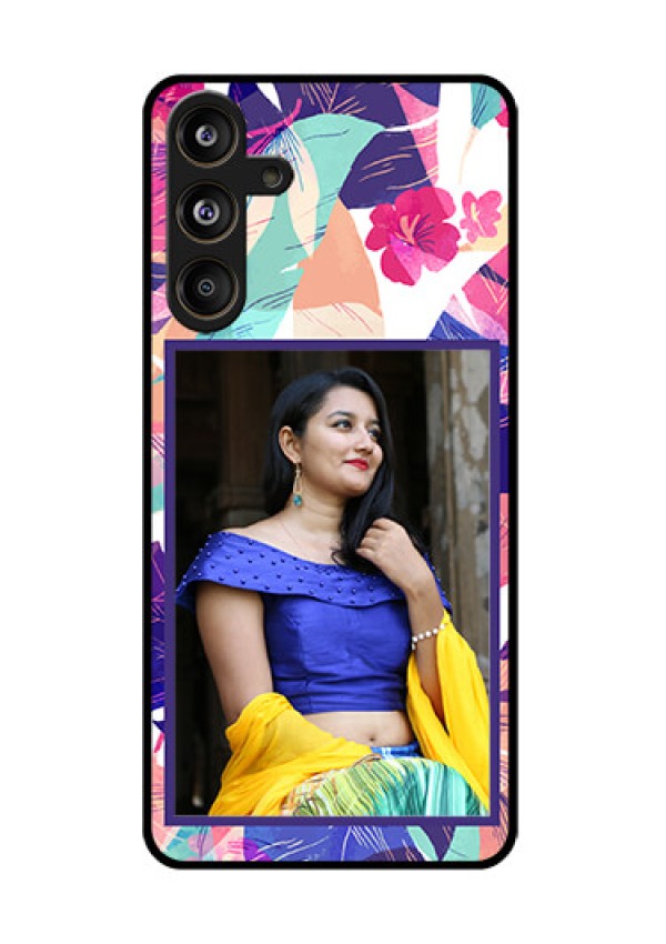 Samsung Galaxy F55 5G Custom Glass Phone CaseAbstract Floral Design