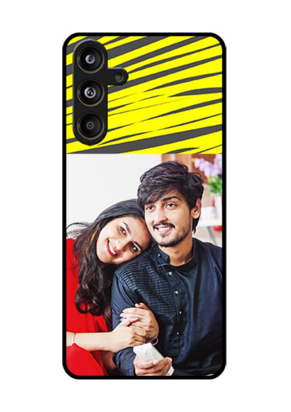 Samsung Galaxy F55 5G Custom Glass Phone CaseYellow Abstract Design