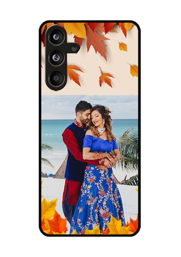 Samsung Galaxy F55 5G Custom Glass Phone CaseAutumn Maple Leaves Design