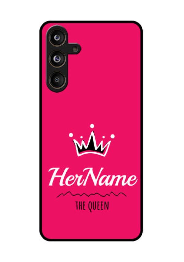Samsung Galaxy F55 5G Custom Glass Phone CaseQueen With Name Design