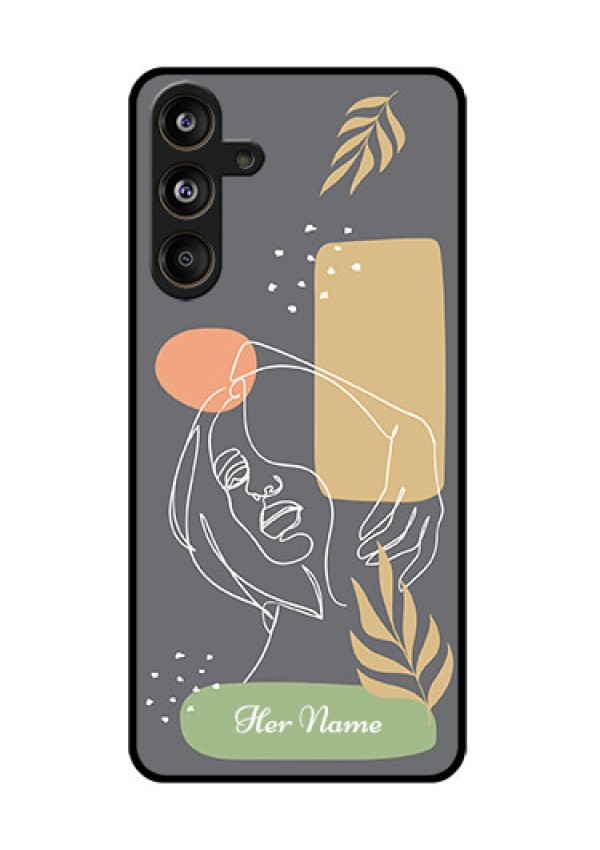Samsung Galaxy F55 5G Custom Glass Phone CaseGazing Woman Line Art Design