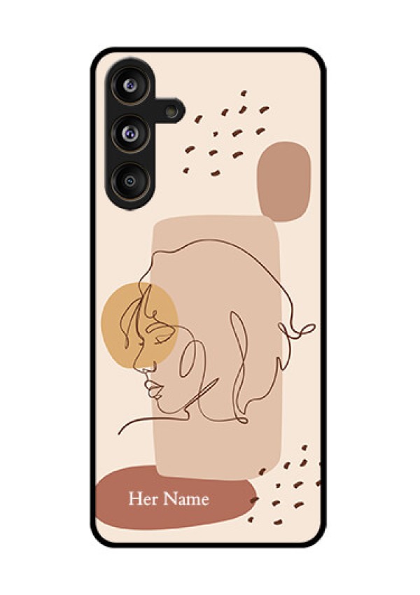 Samsung Galaxy F55 5G Custom Glass Phone CaseCalm Woman Line Art Design