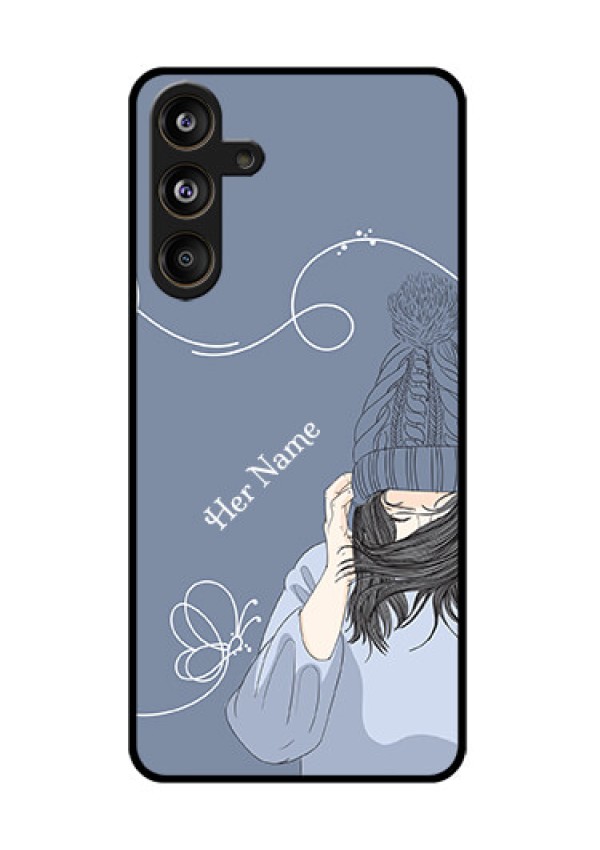 Samsung Galaxy F55 5G Custom Glass Phone CaseGirl In Winter Outfit Design