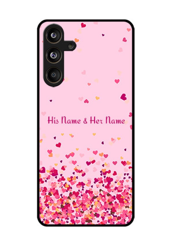 Samsung Galaxy F55 5G Custom Glass Phone CaseFloating Hearts Design