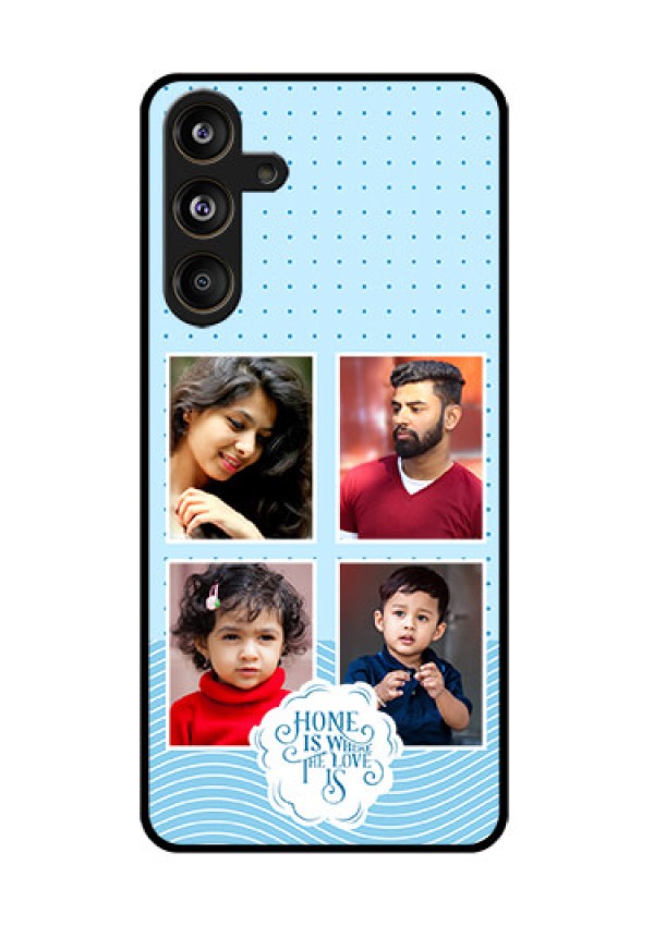 Samsung Galaxy F55 5G Custom Glass Phone CaseCute Love Quote With 4 Pic Upload Design