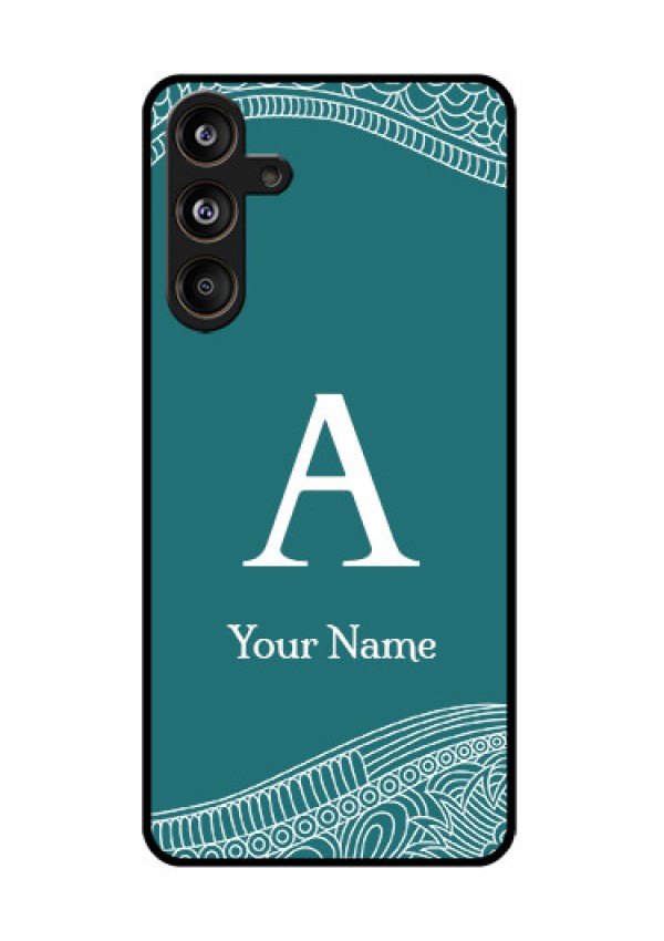 Samsung Galaxy F55 5G Custom Glass Phone CaseLine Art Pattern With Custom Name Design