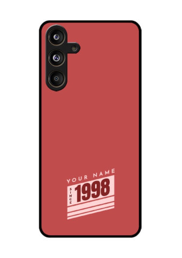 Samsung Galaxy F55 5G Custom Glass Phone CaseRed Custom Year Of Birth Design
