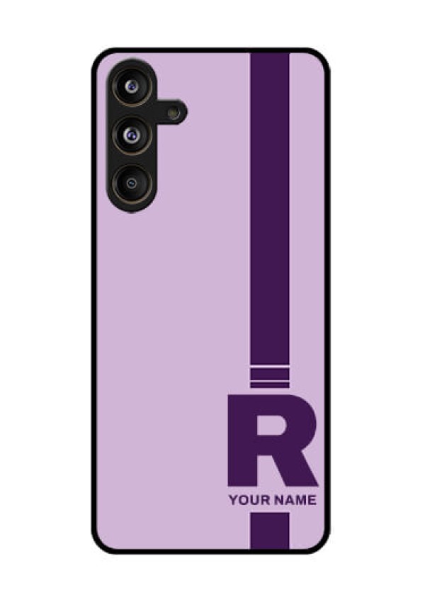 Samsung Galaxy F55 5G Custom Glass Phone CaseSimple Dual Tone Stripe With Name Design
