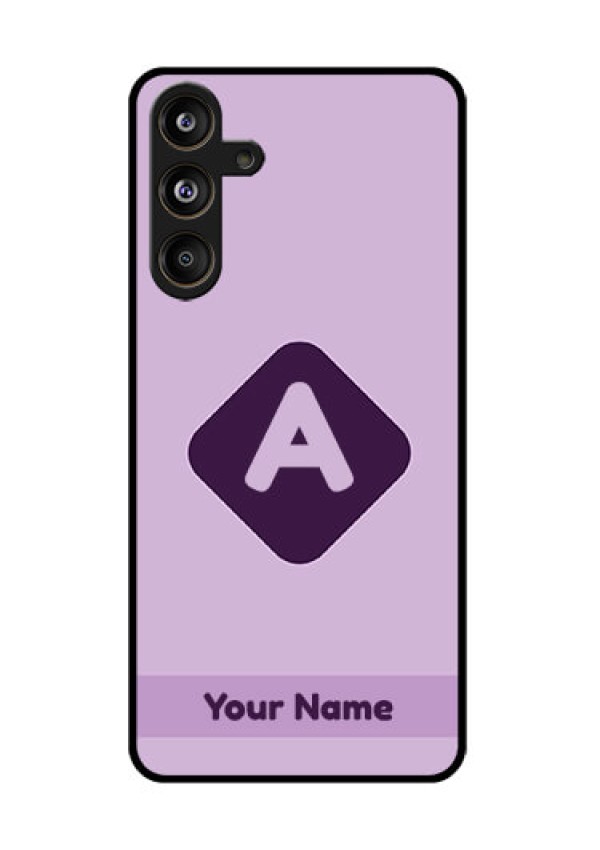 Samsung Galaxy F55 5G Custom Glass Phone CaseCustom Letter In Curved Badge Design