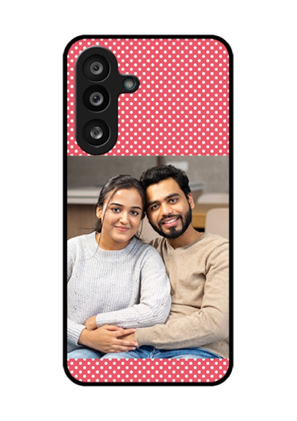 Samsung Galaxy F56 5G Custom Glass Phone Case - White Dotted Design