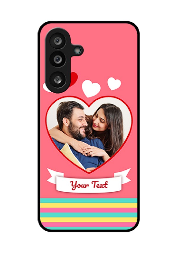 Samsung Galaxy F56 5G Custom Glass Phone Case - Love Shapes Doodle Design