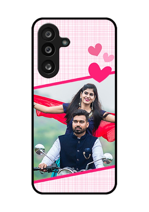 Samsung Galaxy F56 5G Custom Glass Phone Case - Love Shape Heart Design