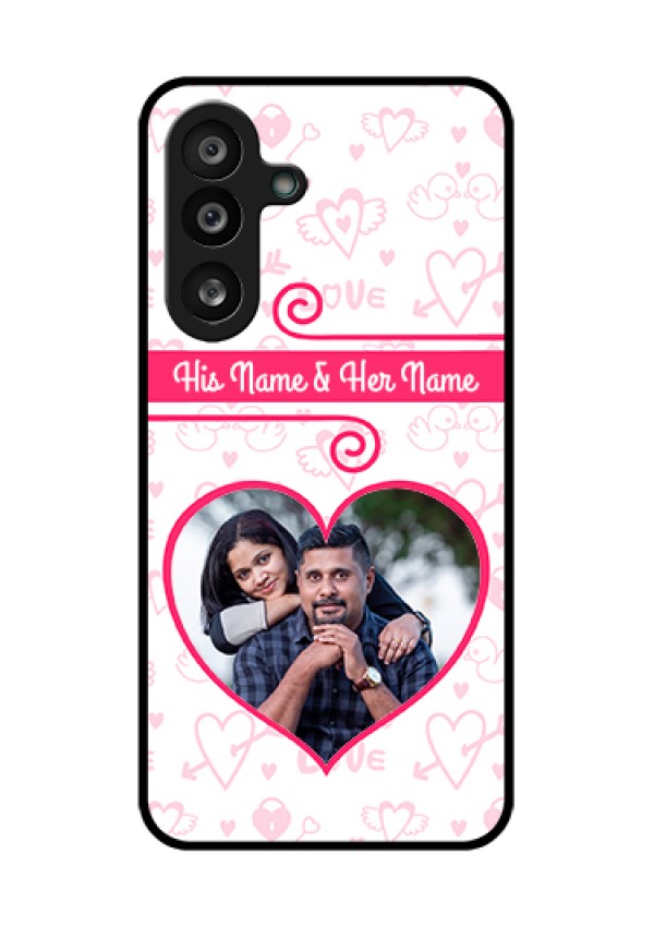 Samsung Galaxy F56 5G Custom Glass Phone Case - Heart Shape Love Design