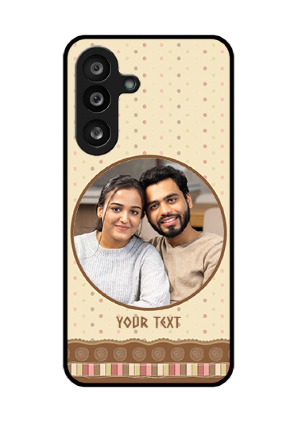 Samsung Galaxy F56 5G Custom Glass Phone Case - Brown Dotted Mobile Case Design