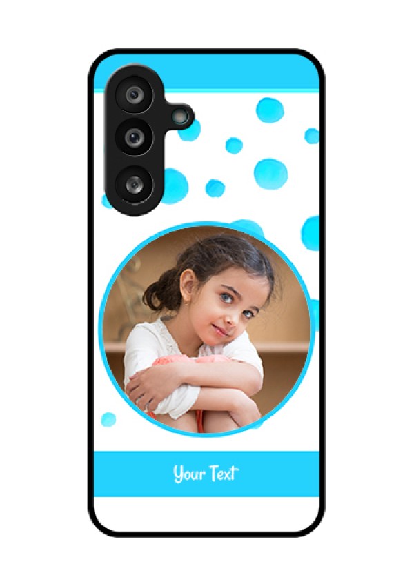 Samsung Galaxy F56 5G Custom Glass Phone Case - Blue Bubbles Pattern Design