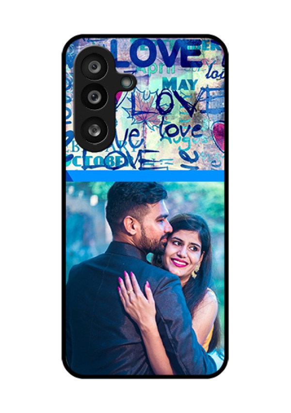 Samsung Galaxy F56 5G Custom Glass Phone Case - Colorful Love Design