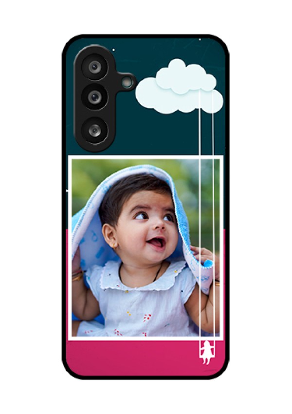 Samsung Galaxy F56 5G Custom Glass Phone Case - Cute Girl With Cloud Design