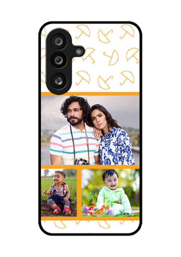 Samsung Galaxy F56 5G Custom Glass Phone Case - Yellow Pattern Design