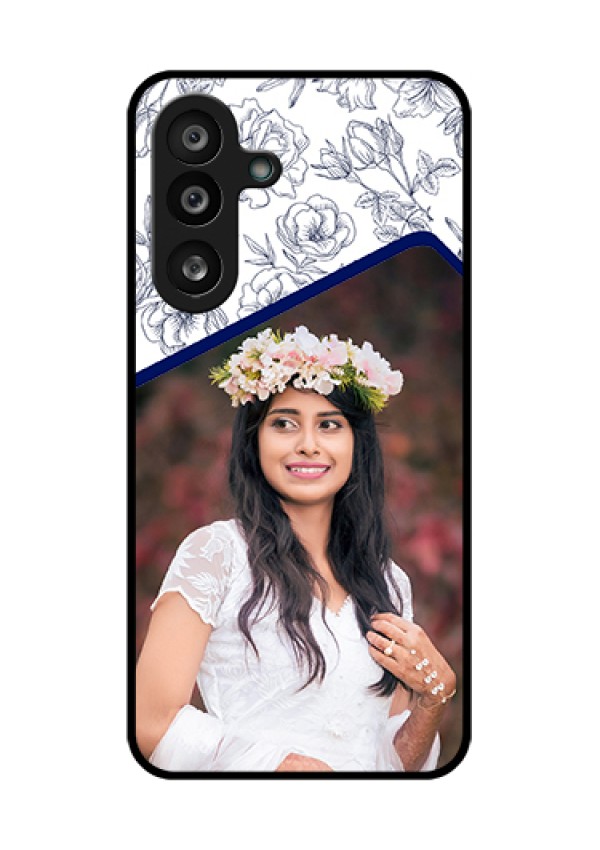 Samsung Galaxy F56 5G Custom Glass Phone Case - Classy Floral Design