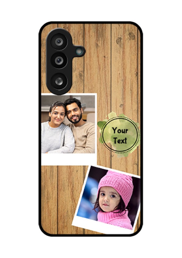 Samsung Galaxy F56 5G Custom Glass Phone Case - Wooden Texture Design
