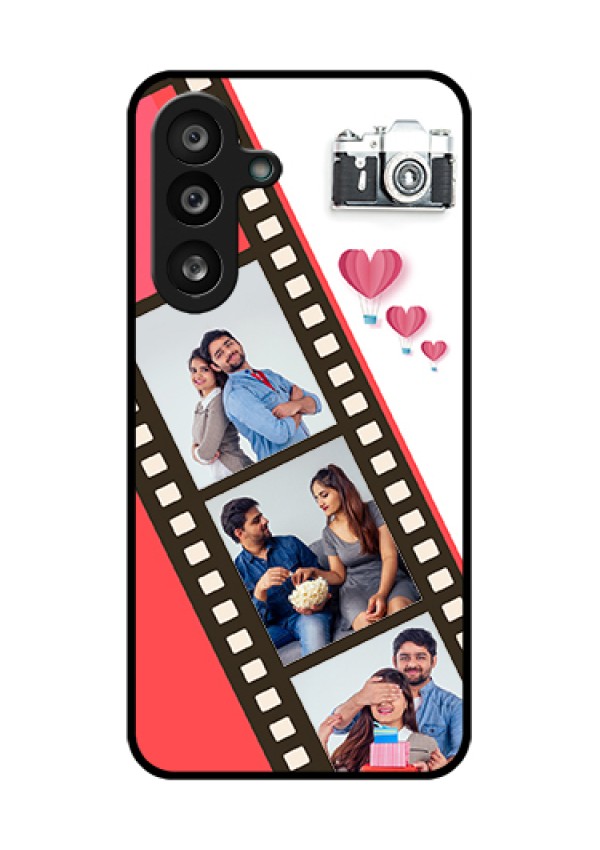 Samsung Galaxy F56 5G Custom Glass Phone Case - 3 Image Holder With Film Reel