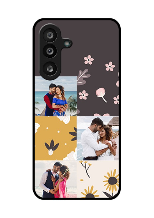 Samsung Galaxy F56 5G Custom Glass Phone Case - 3 Images With Floral Design