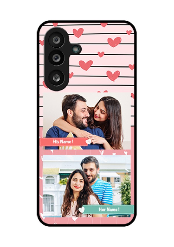 Samsung Galaxy F56 5G Custom Glass Phone Case - Photo With Heart Design