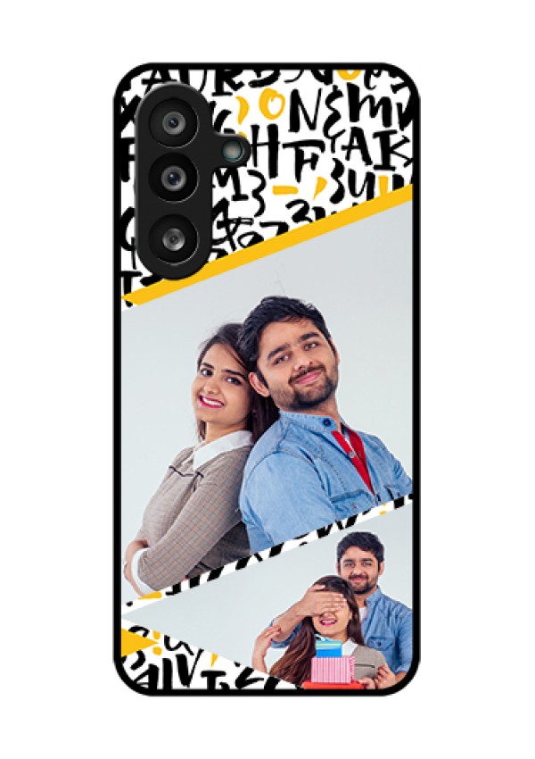 Samsung Galaxy F56 5G Custom Glass Phone Case - Letters Pattern Design