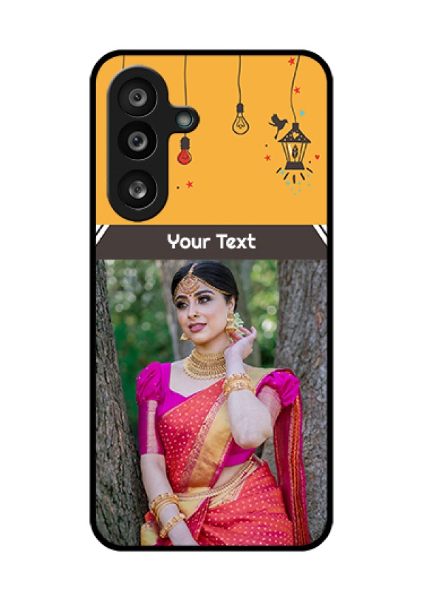 Samsung Galaxy F56 5G Custom Glass Phone Case - With Family Picture And Icons
