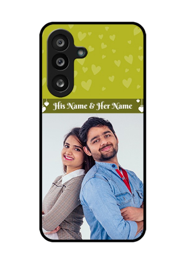 Samsung Galaxy F56 5G Custom Glass Phone Case - You & Me Heart Design